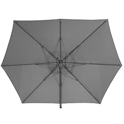 Parasol décentré Eléa inclinable hexagonal ardoise Hespéride - Gris