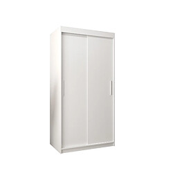 Abiks Meble Armoire Tokyo à portes coulissantes 200/100/62 2 portes (blanc/blanc)