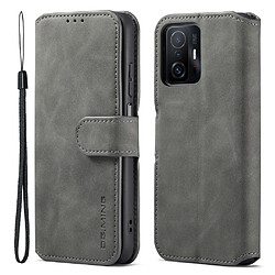 Etui en PU DG.MING style rétro avec support gris pour votre Xiaomi 11T/11T Pro