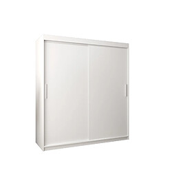 Abiks Meble Armoire Tokyo à portes coulissantes 200/180/62 2 portes (blanc/blanc)