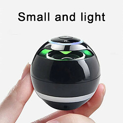 Acheter Chrono Mini haut-parleur Bluetooth sans fil portable, haut-parleur stéréo rechargeable pour caisson de basses avec lumière LED(Noir)