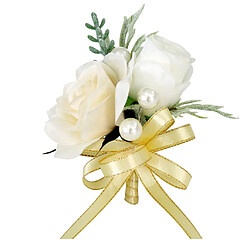 Fleur de soie mariage mariée corsage groom boutonnière boutonnière pin champagne