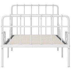 Avis Maison Chic Lit adulte - Lit simple Cadre de lit,Structure du lit Contemporain et sommier à lattes Blanc Métal 90 x 200 cm -MN85165