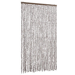 vidaXL Rideau anti-mouches taupe et blanc 118x220 cm chenille