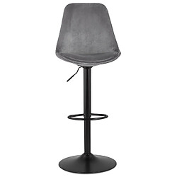 Avis Alterego Tabouret réglable 'MIKE' en velours gris et pied noir