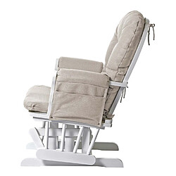 Acheter Mendler Fauteuil relax HWC-C76 fauteuil à bascule, rocking-chair, tissu ~ crème, monture blanche