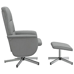 Avis vidaXL Fauteuil inclinable avec repose-pied gris clair tissu