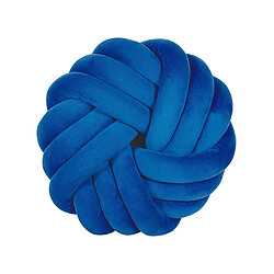 Beliani Coussin AKOLA Velours 30 x 30 cm Unicolore Bleu