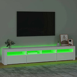 Acheter Maison Chic Meubles TV avec lumières LED - Banc TV pour salon Blanc 210x35x40 cm -MN46114