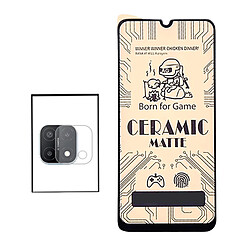 PHONECARE KIT Film de Verre Trempé CeramicGlass Full Cover + Film Caméra pour Oppo A15s