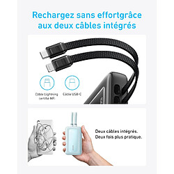 SANAG Zolo Power Bank, Batterie Externe Portable Rapide 30 W 20 000 Mah Avec Câbles Usb-C Et Lightning Certifié Mfi, 1 Usb-C, 1 Usb-A, Batterie Pour Iphone Séries 16/15/14, Macbook, Galaxy, Et Autres