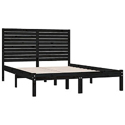 Acheter Maison Chic Lit Moderne Chambre - Cadre/structure de lit pour adulte Noir Bois massif 150x200 cm Très grand -MN90988