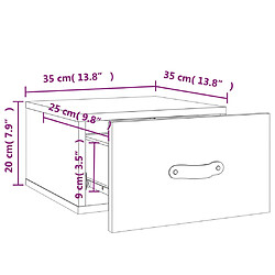 vidaXL Tables de chevet murales 2 pcs blanc 35x35x20 cm pas cher