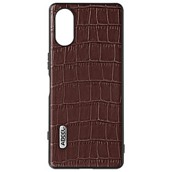 Coque Sony Xperia 5 V Effet Croco Série Crocs Wild, Abeel Marron