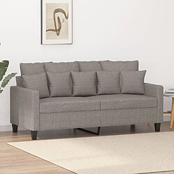 Maison Chic Canapé à 2 places,Sofa de Salon,Canapé droit Taupe 140 cm Tissu -GKD252656