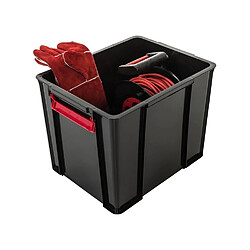 IRIS OHYAMA Boite de rangement empilable avec couvercle - Multi Box - MBX-38- Plastique - Noir, rouge et transparent - 38 L