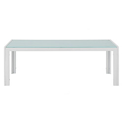 Helloshop26 Table basse extérieure en verre 100 cm blanc 03_0004135