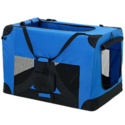 Helloshop26 Cage de transport pour chien box chenil polyester pliant taille M bleu 03_0001220