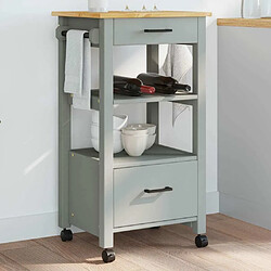 Maison Chic Desserte de cuisine | Chariot de cuisine | Meuble de rangement roulant MONZA 48x40x90 cm bois massif de pin -GKD18548