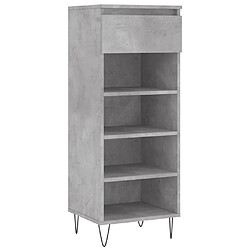 vidaXL Armoire à chaussures Gris béton 40x36x105 cm Bois d'ingénierie