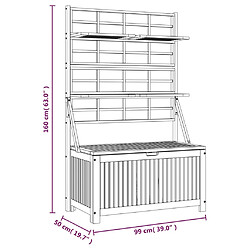 vidaXL Boîte de rangement avec treillis 99x50x160 cm Acacia massif pas cher