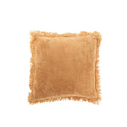 Dansmamaison Coussin Frange Coton Velours Ochre