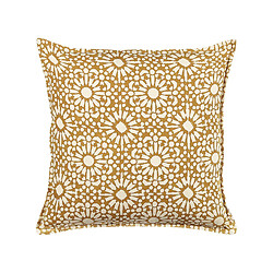 Beliani Coussin CEIBA Coton 45 x 45 cm Géométrique Impression en bloc Beige