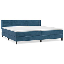 Maison Chic Lit Adulte - Lit simple Lit à sommier tapissier et matelas moelleux - Meuble de Chambre - Bleu foncé 200x200cm Velours -MN42697