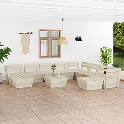 Maison Chic Salon de jardin palette 11 pcs - Ensemble table et chaises d'extérieur - Salon/Mobilier de jardin classique Bois d'épicéa imprégné -MN88995