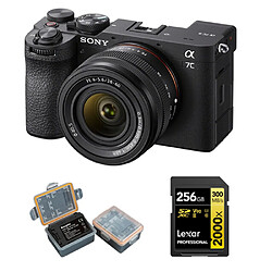 Sony A7C II Kit (28-60mm) Noir Boîtier+Lexar 256GB Professional 2000x UHS-II SDXC Memory Card + Kingma 2000mAh Battery (Sony NP-FZ100)