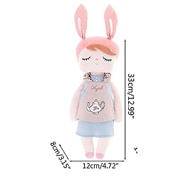 Universal Lapin 33 cm, velours cristal doux Compagnie d'enfant au coucher | Oreiller en peluche (rose)