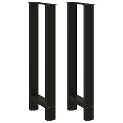 vidaXL Pieds de table basse noir 2 pcs 40x(100-101) cm acier