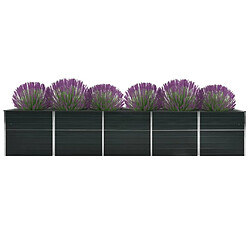 Maison Chic Jardinière,Lit surélevé de jardin - Bac à fleurs - pot de fleur Acier galvanisé 400x80x77 cm Anthracite -GKD42259