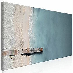 Paris Prix Tableau Imprimé Sea & Wooden Bridge Narrow Grey 40 x 120 cm