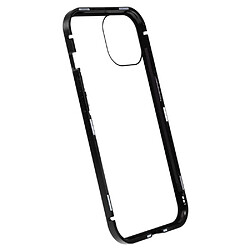 Coque en cadre métallique anti-spy, fermeture magnétique, anti-chutte pour votre iPhone 14 Plus - noir