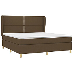 Avis Maison Chic Structures de lit + matelas,Lit à sommier tapissier avec matelas Marron foncé 160x200 cm -MN74434