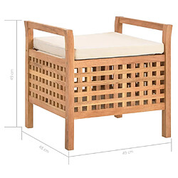 vidaXL Banc de rangement 49x48x49 cm Bois de noyer massif pas cher