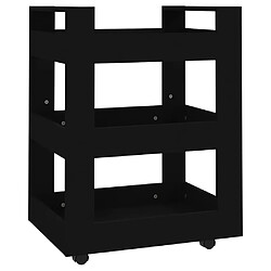 Maison Chic Desserte de cuisine | Chariot de cuisine | Meuble de rangement roulant Noir 60x45x80 cm Bois d'ingénierie -GKD31106