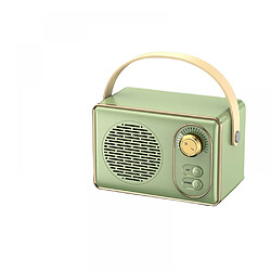 General Haut-parleur rétro Bluetooth portable, mini haut-parleur vintage style TV, haut-parleur vintage rétro sans fil amélioré avec fente pour carte TF, connexion sans fil MicBluetooth 5.0 intégrée (vert vintage)