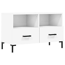 Maison Chic Meuble TV scandinave - Banc TV pour salon Blanc 80x36x50 cm Bois d'ingénierie -MN42021