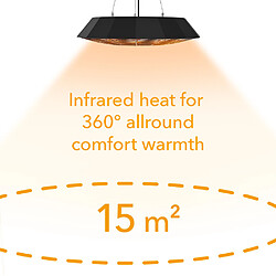 Avis TROTEC Radiant suspendu design IR 2010 SC, chauffage d'extérieur, chauffage de terrasse, chauffage d'appoint