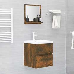 Acheter vidaXL Miroir de bain Chêne fumé 40x10,5x37 cm Bois d'ingénierie