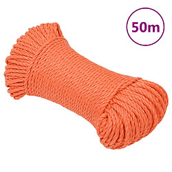 vidaXL Corde de travail Orange 6 mm 50 m Polypropylène