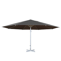 Decoshop26 Parasol de jardin extérieur Ø 5m Polyester Alu Mât Blanc 28kg anthracite sans pied 04_0003854 