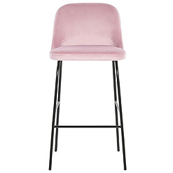 Acheter Beliani Tabouret de bar Set de 2 Velours Rose NEKOMA