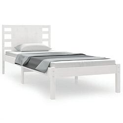 Maison Chic Lit Moderne Chambre - Cadre/structure de lit pour adulte Blanc Bois de pin massif 100x200 cm -MN76379