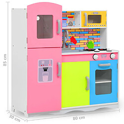 vidaXL Cuisine en jouet pour enfants MDF 80x30x85 cm Multicolore pas cher