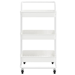 Avis Maison Chic Desserte de cuisine | Chariot de cuisine | Meuble de rangement roulant 3 niveaux Blanc 42x35x85 cm Fer et ABS -GKD65105