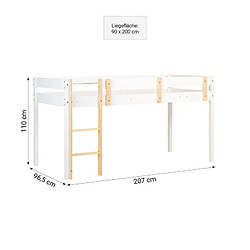 Avis Homestyle4U Lit 90x200 enfant blanc naturel