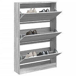 vidaXL Meuble à chaussures sonoma gris 80x21x125,5cm bois d'ingénierie